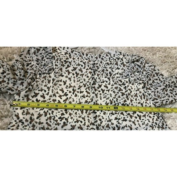 NWT Kirundo Animal Print Babydoll Empire Lined Dress Sz S Flowy Sheer 3/4 Sleeve - Picture 8 of 9